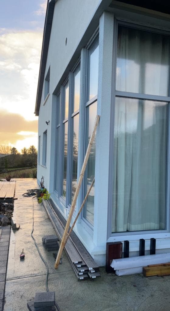 Large sliding patio door installed by KRB Construction and Windows in a Galway home